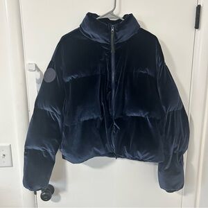 Fabletics Faux Velvet Puffer Coat